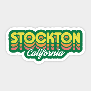 Retro Stockton California Sticker